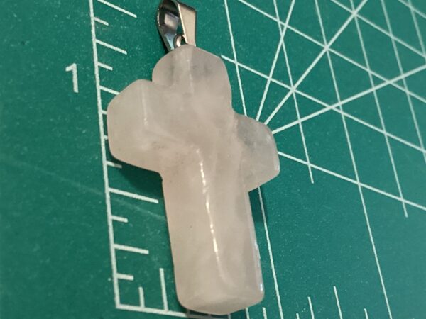 Rose Quartz Cross Pendant Necklace - Image 6