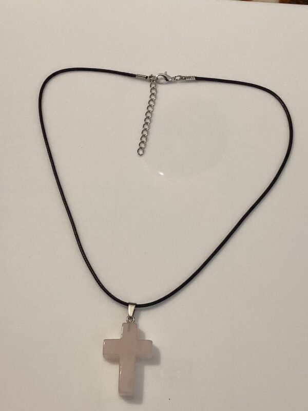 Rose Quartz Cross Pendant Necklace