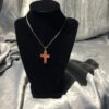Gold Sandstone Cross Shaped Pendant Necklace - Image 3