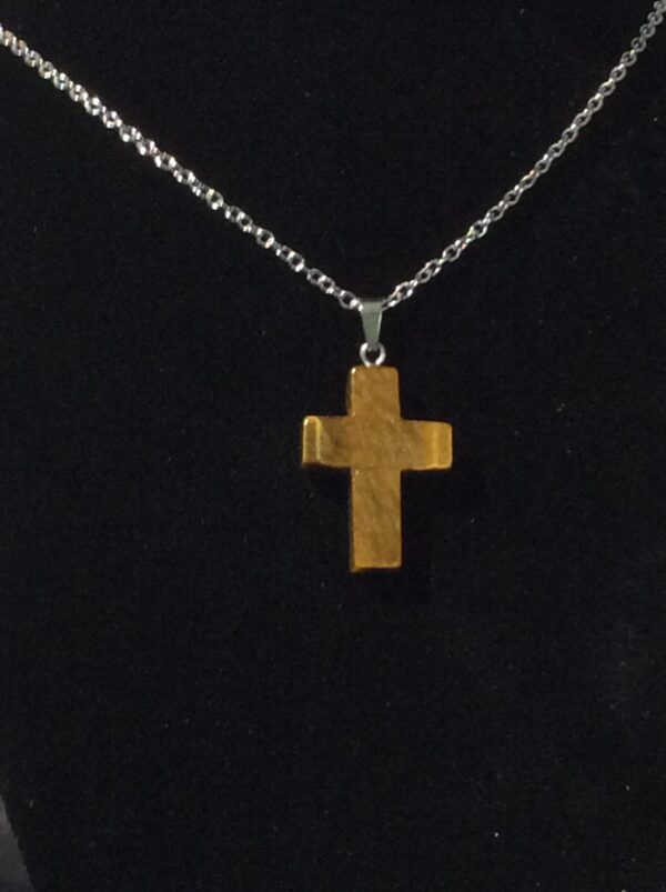Tigers Eye Cross shaped Pendant Necklace - Image 9