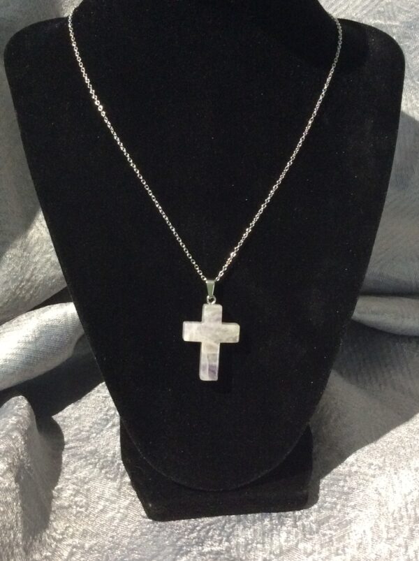 Amethyst Cross shaped Pendant Necklace - Image 8