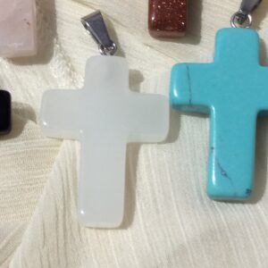 Opalite Cross shaped Pendant Necklace