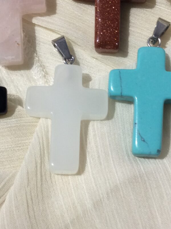 Opalite Cross shaped Pendant Necklace