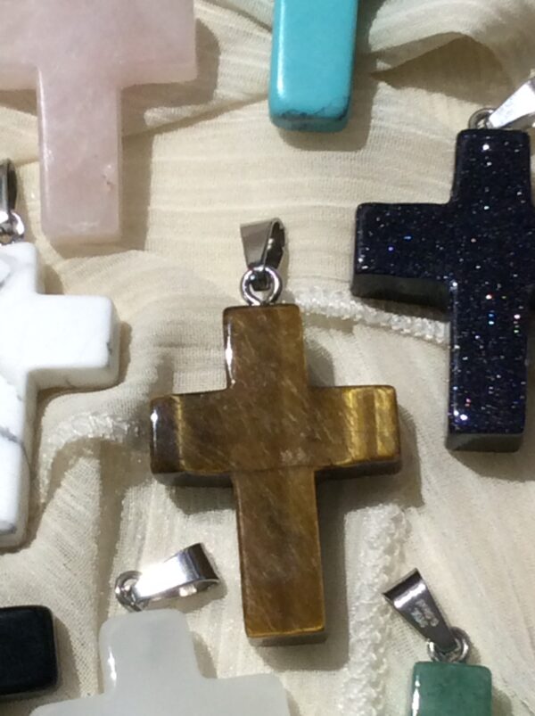 Tigers Eye Cross shaped Pendant Necklace - Image 6