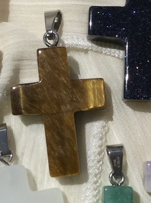 12 different Genuine Gemstone Cross Pendant Necklace - Image 10
