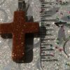 Gold Sandstone Cross Shaped Pendant Necklace - Image 8