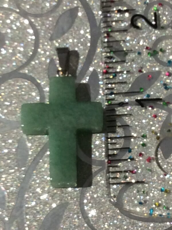 Green Adventurine Cross Shaped Pendant Necklace - Image 9