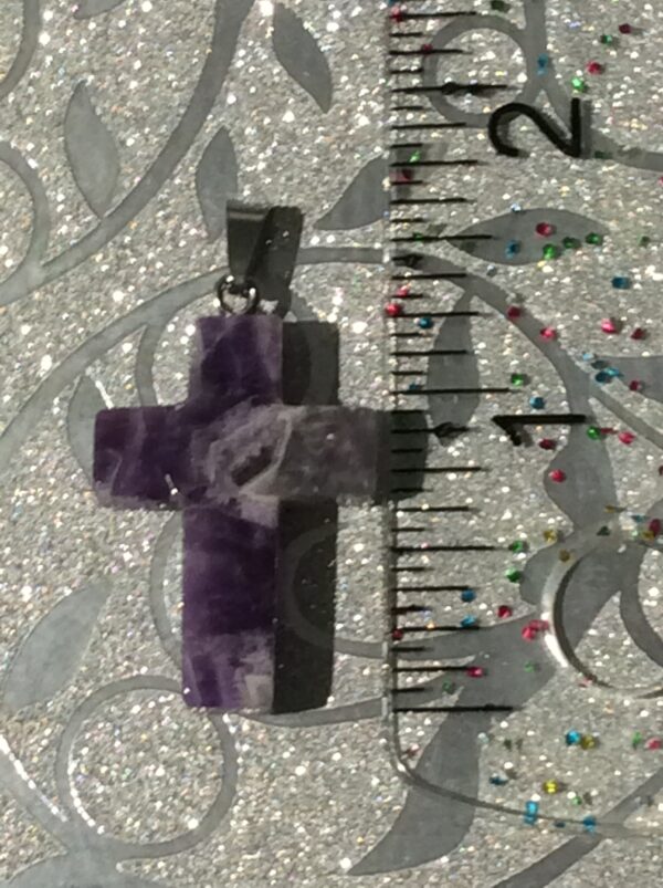 12 different Genuine Gemstone Cross Pendant Necklace - Image 2