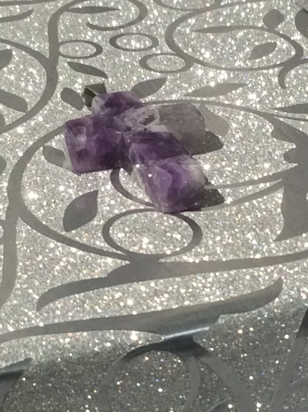 Amethyst Cross shaped Pendant Necklace - Image 3