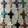 Gold Sandstone Cross Shaped Pendant Necklace - Image 10