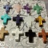 Gold Sandstone Cross Shaped Pendant Necklace - Image 11