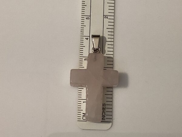 Rose Quartz Cross Pendant Necklace - Image 3